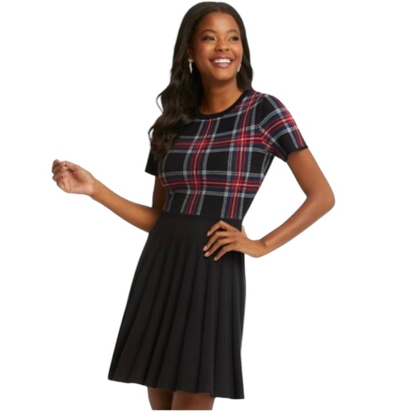 Draper James Plaid Pleated Dress - Picture 1 of 7